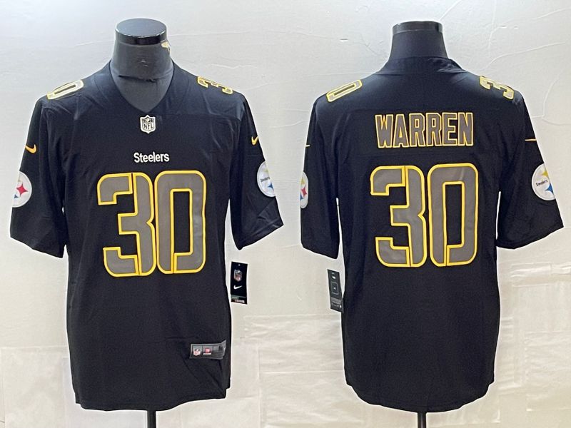 Men Pittsburgh Steelers #30 Warren Nike Fashion Impact Black Color Rush Limited NFL Jersey->pittsburgh steelers->NFL Jersey